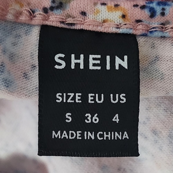 Shien Pink Floral Short Sleeve Crop Top Women's Size Small - Picture 5 of 8